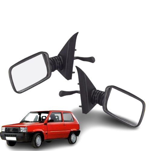 COPPIA SPECCHIETTI RETROVISORE FIAT PANDA 141 750 COMPLETI MANUALI NERI