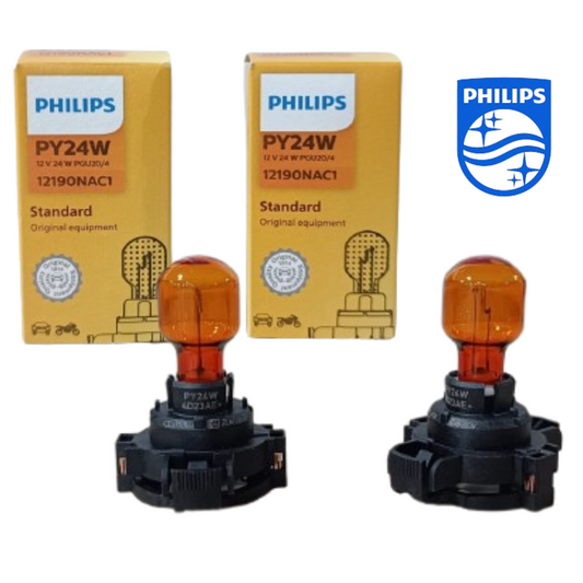 KIT 2 LAMPADINE PHILIPS PY24W SEGNALETORI DI DIREZIONE ALOGENE 12V 24W 12190NAC1