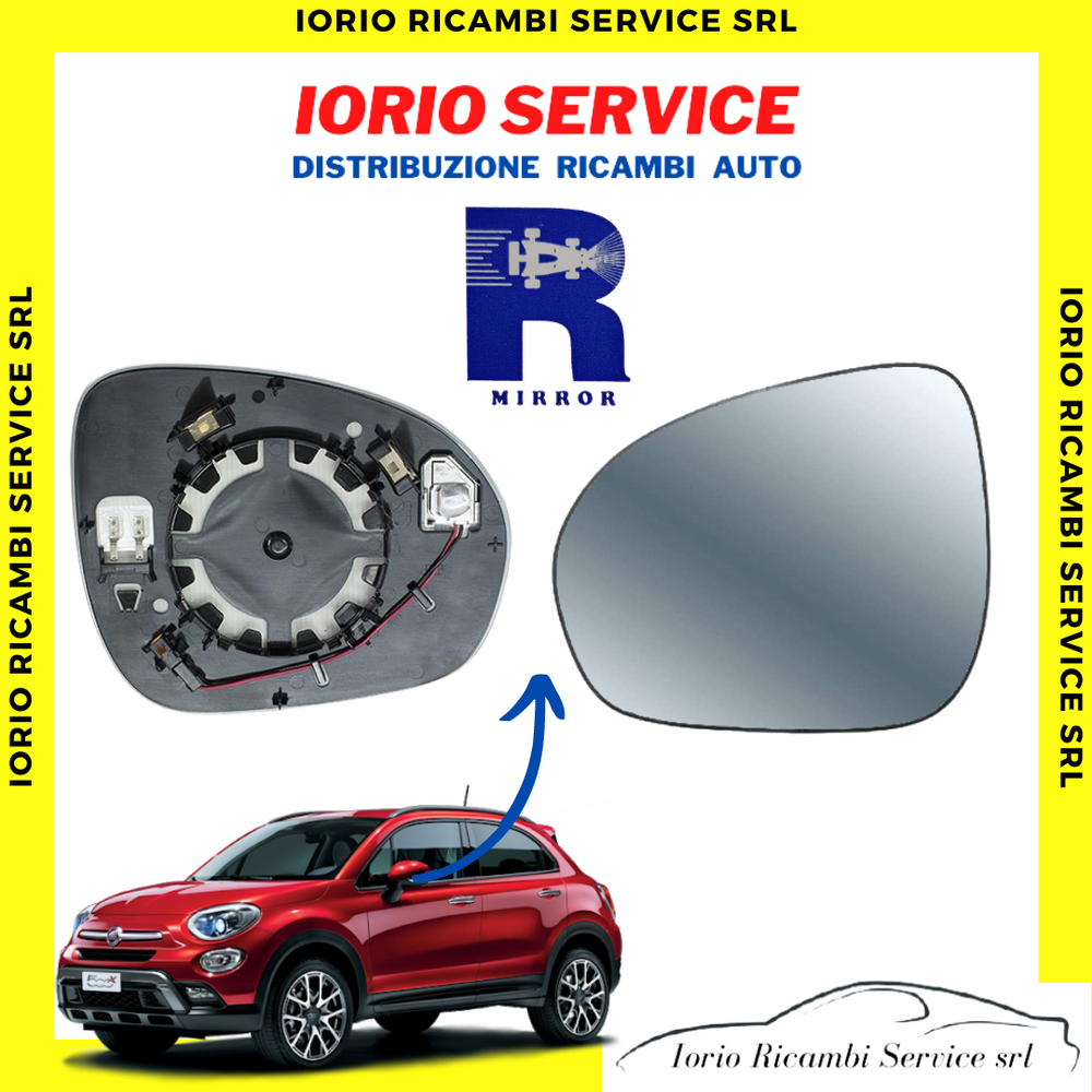 PIASTRA SPECCHIO TERMICA SINISTRO  FIAT 500X CON VETRO (PER SISTEMA BLIS)