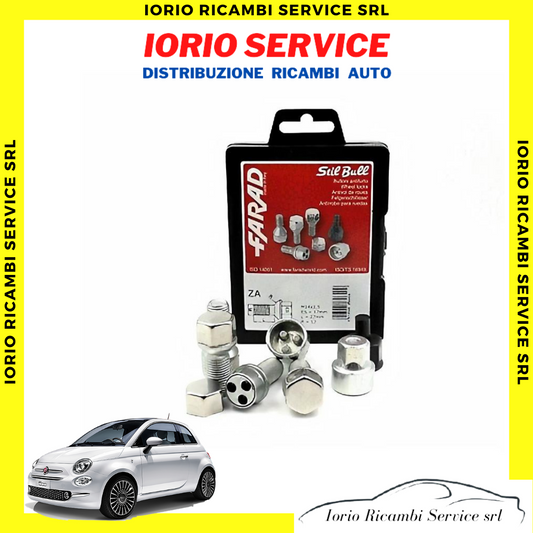 KIT 4 BULLONI ANTIFURTO AUTO per FIAT 500 CERCHI IN LEGA FARAD