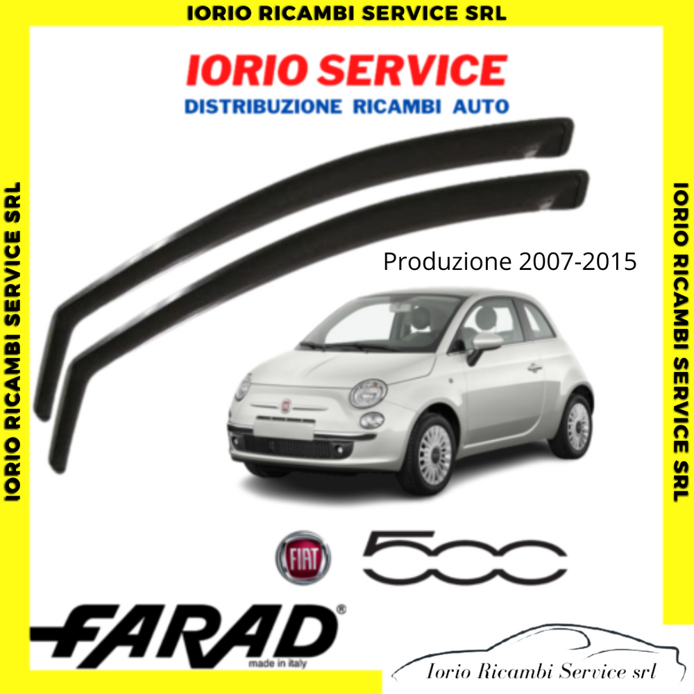 DEFLETTORI ARIA per FIAT 500 2007-2015 originali FARAD fumè ANTITURBO ANTIVENTO
