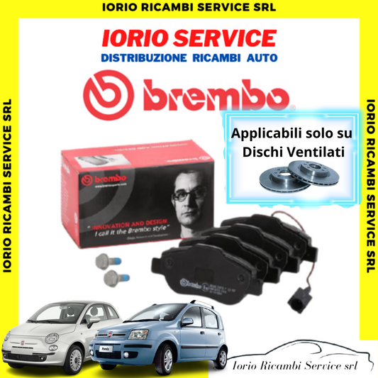 PASTIGLIE FRENI ANTERIORI BREMBO FIAT 500 PANDA 169 2003-2011 1300 MJT E METANO