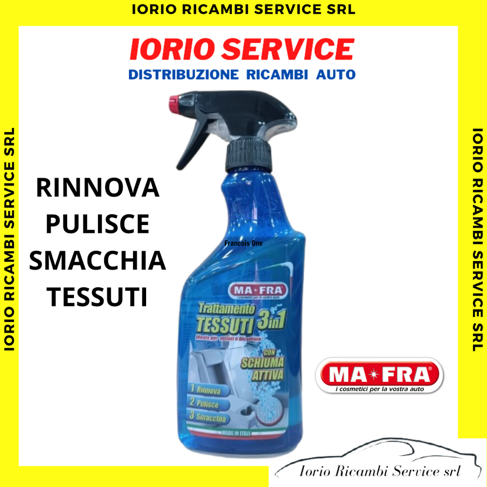 TRATTAMENTO RINNOVA PULISCE E SMACCHIA I TESSUTI AUTO MARCA MA-FRA 500ml