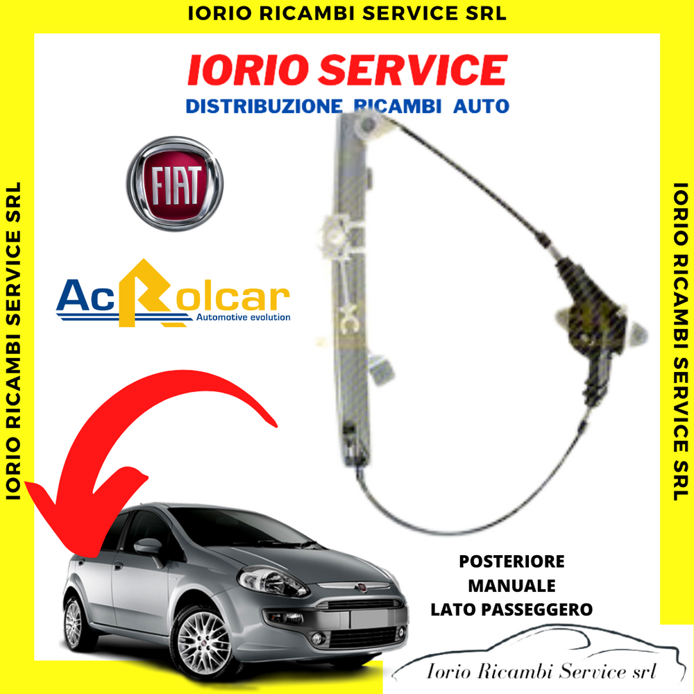 MECCANISMO ALZACRISTALLI POSTERIORE MANUALE DESTRO FIAT GRANDE PUNTO PUNTO EVO