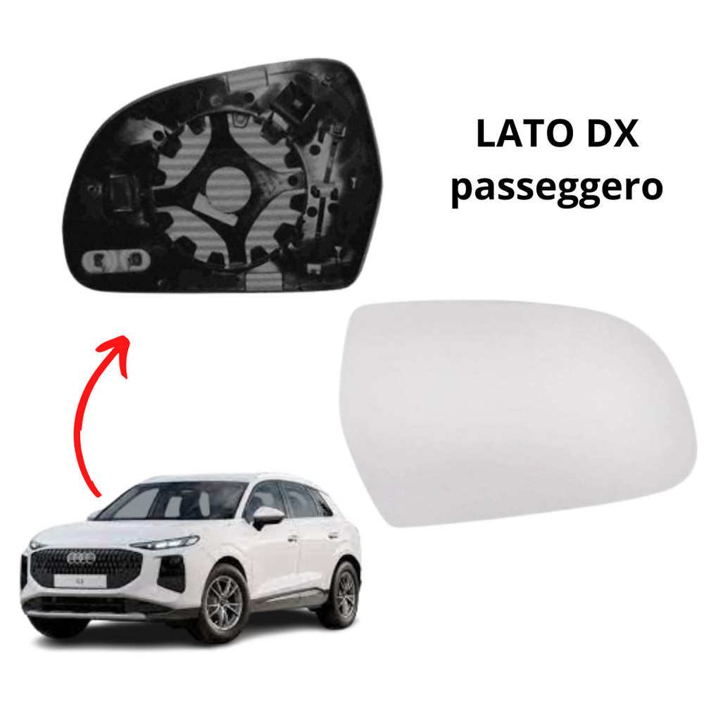 PIASTRA SPECCHIO TERMICO DESTRO PASSEGGERO AUDI Q3- 11/2018   SPECCHIETTO VETRO