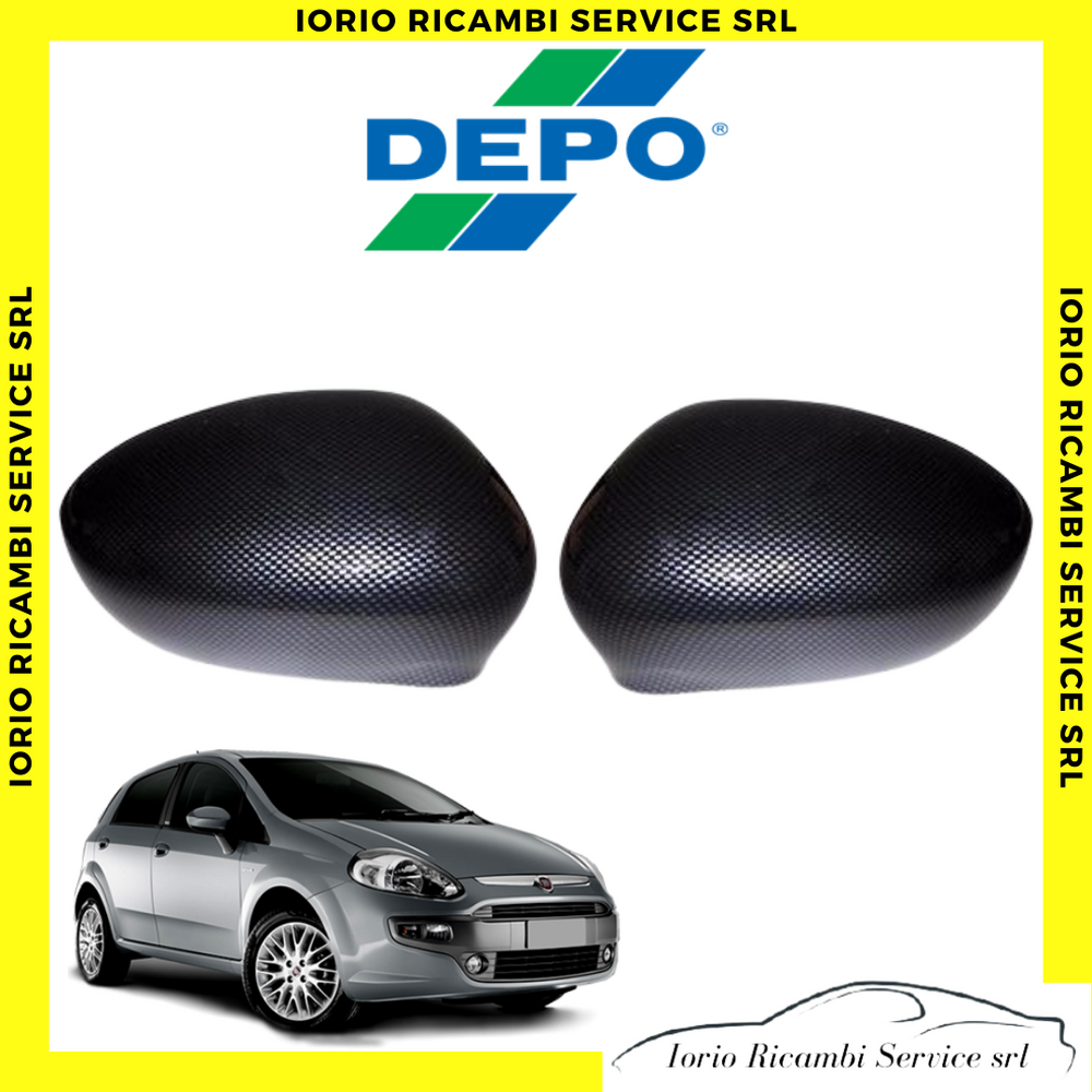 COPPIA CALOTTE SPECCHIO RETROVISORE FIAT GRANDE PUNTO / EVO EFFETTO CARBONIO