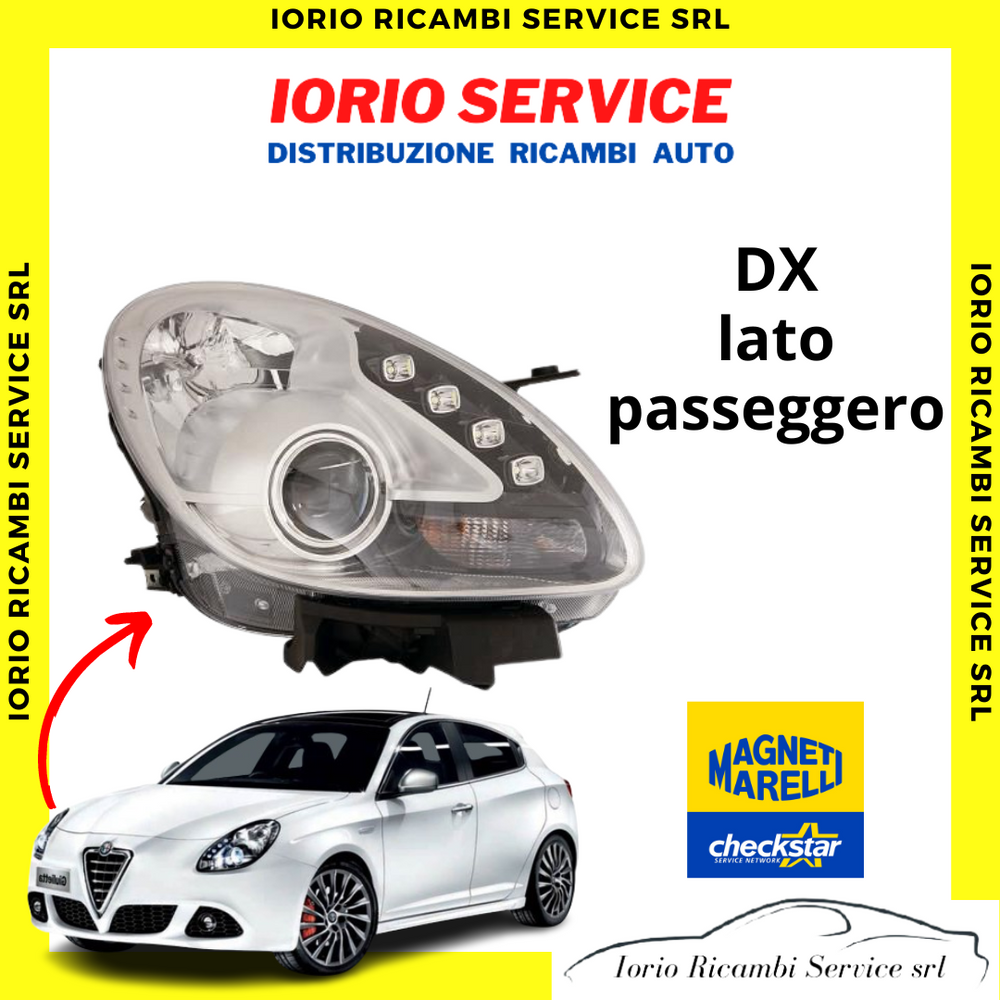 FARO MARELLI MARELLI GIULIETTA PARABOLA CROMATA 2010  FANALE PROIETTORE DX