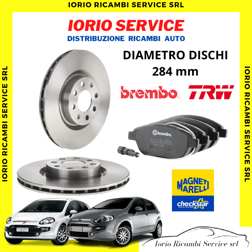 KIT DISCHI FRENO + PASTIGLIE FIAT GRANDE PUNTO EVO 1.3 1300 MULTIJET 90 95 CV
