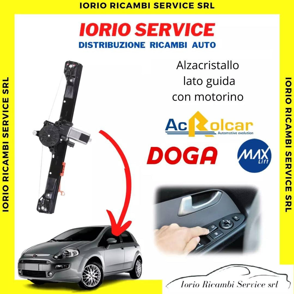 ALZACRISTALLI ELETTRICO ANTERIORE SINISTRO C/MOTORINO 2PIN FIAT GRANDE PUNTO EVO