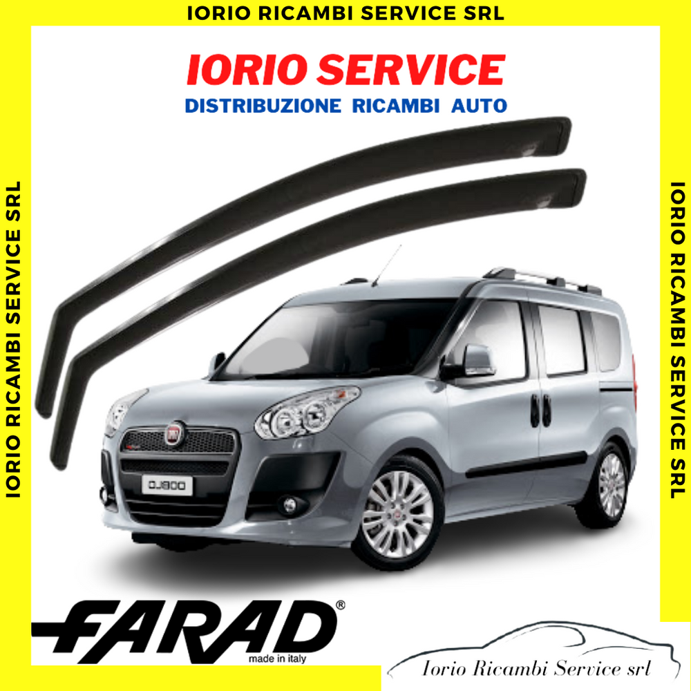 DEFLETTORI ARIA per FIAT DOBLO' 2010/2022 5 porte FARAD fumè ANTITURBO ANTIVENTO