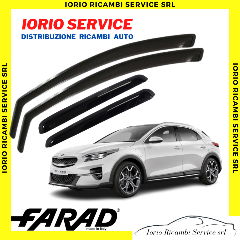 KIT SET 4 DEFLETTORI ARIA ANT+POST KIA XCEED 2019 5 PORTE FARAD fumè ANTITURBO