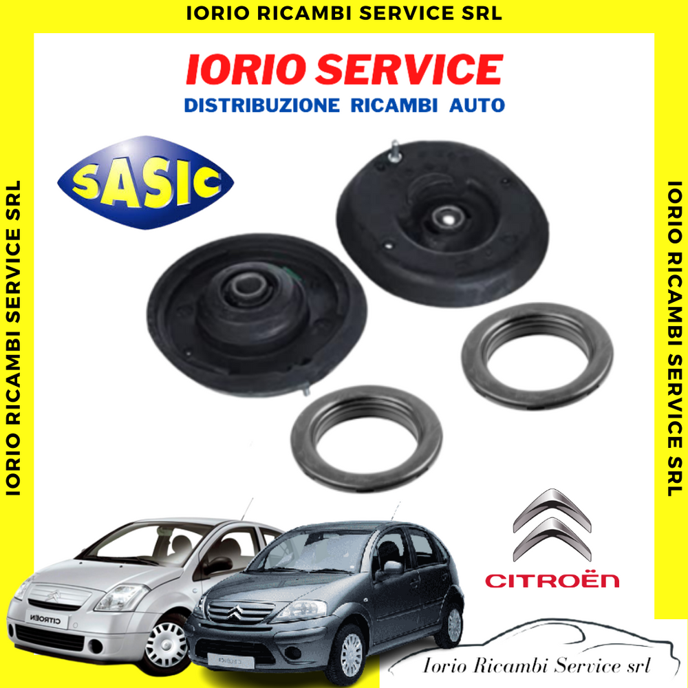 KIT 2 SUPPORTI E 2 CUSCINETTI AMMORTIZZATORI ANTERIORI CITROEN C2 C3 2002>2009