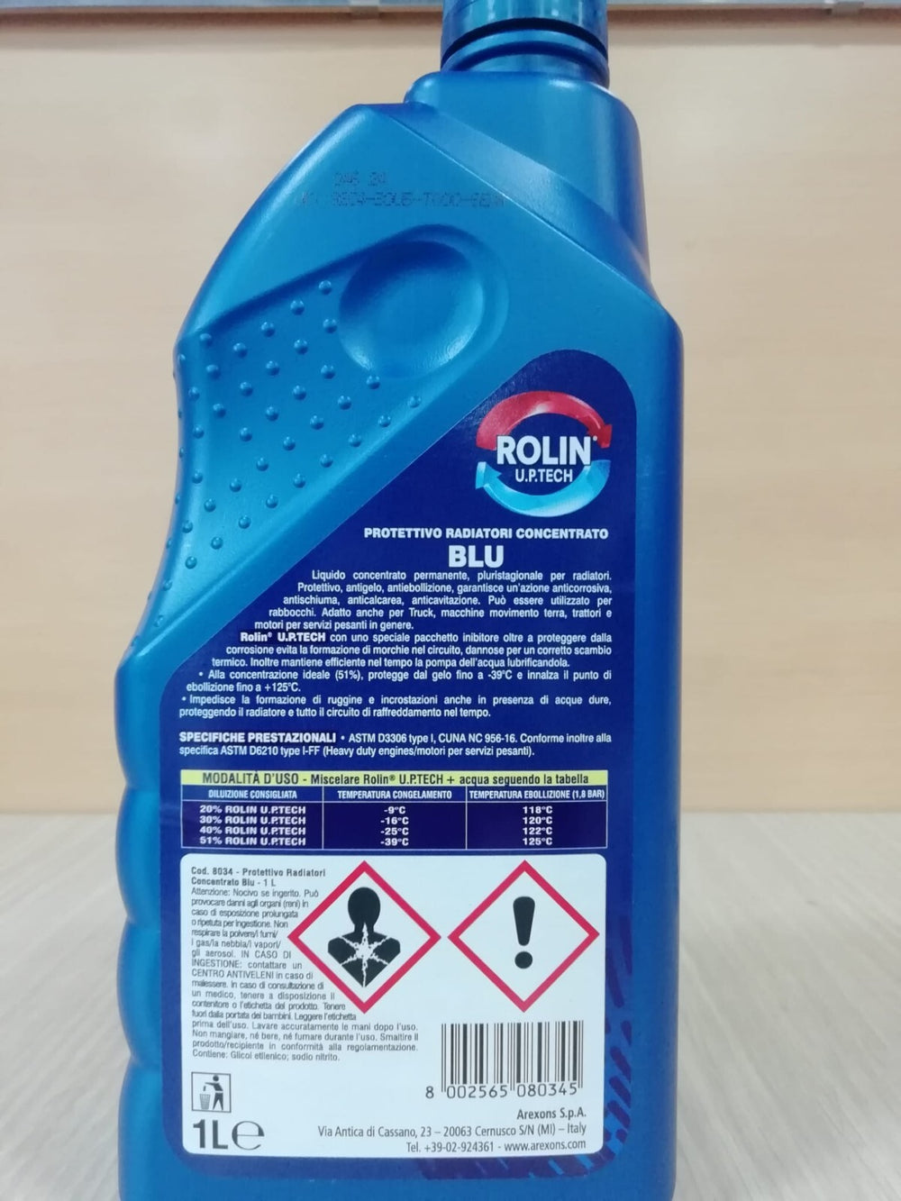 12 LITRI AREXONS LIQUIDO RADIATORE ANTIGELO PURO CONCENTRATO BLU ROLIN ALUX