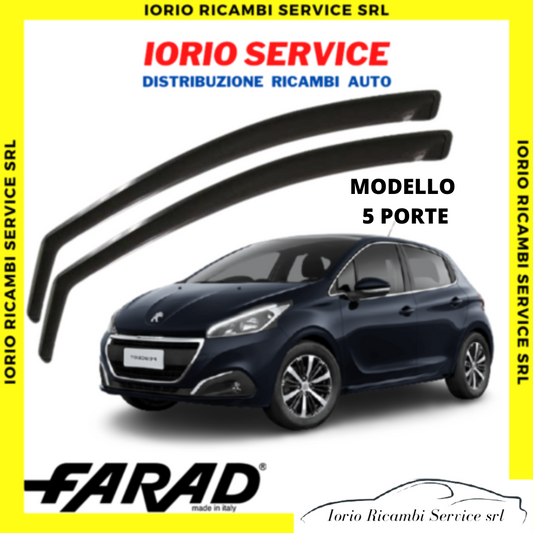 DEFLETTORI ARIA PEUGEOT 208 2008 12>19 5 PORTE FARAD fumè ANTITURBO ANTIVENTO