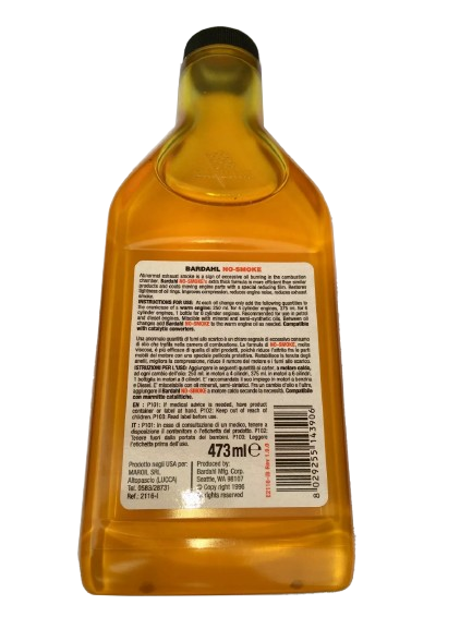 ADDITIVO BARDAHL NO SMOKE 473ML TRATTAM. FUMI SCARICO RUMORI MOTORE CONSUMI OLIO