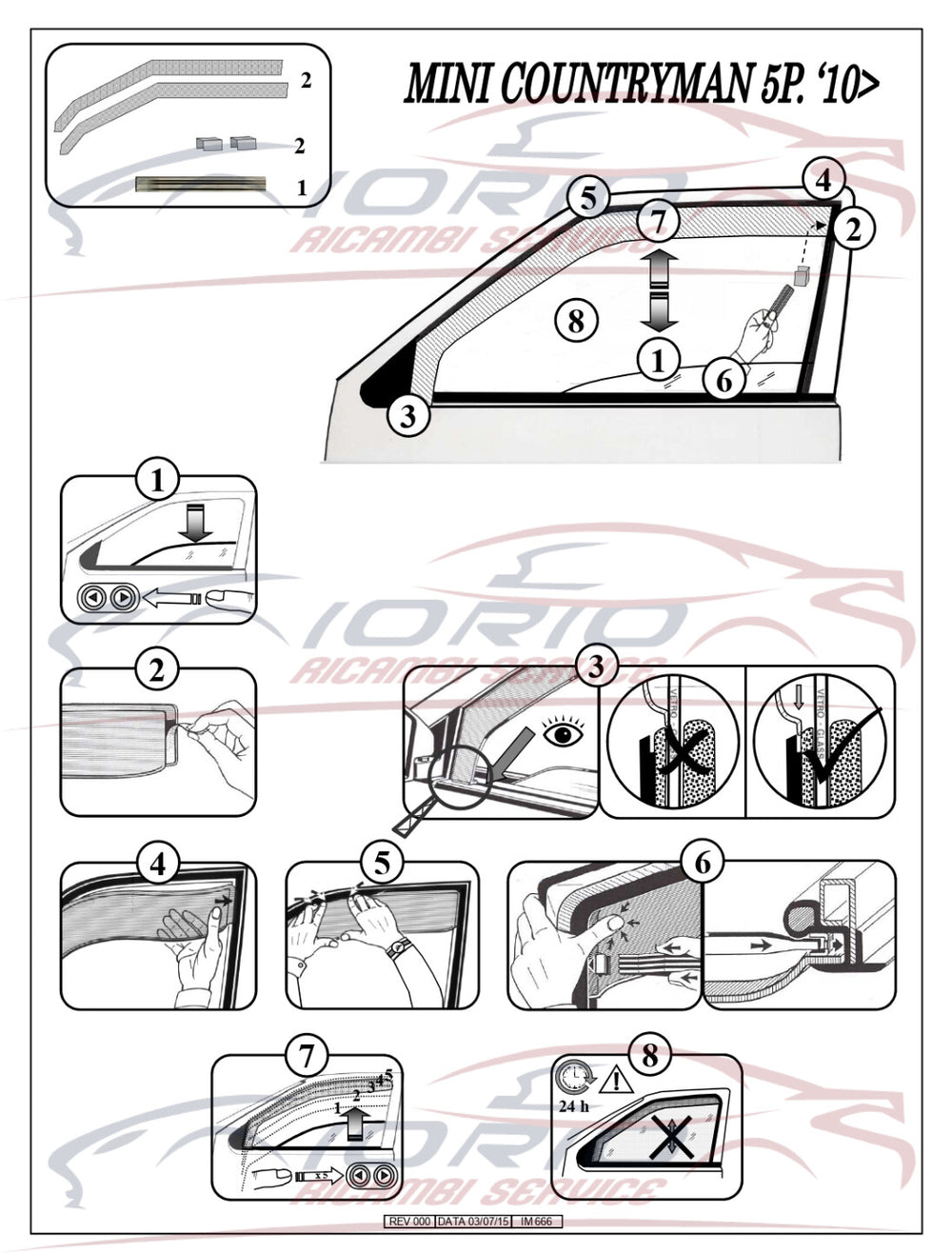 DEFLETTORI ARIA per MINI COUNTRYMAN R60 10>16 5p FARAD fumè ANTITURBO ANTIVENTO