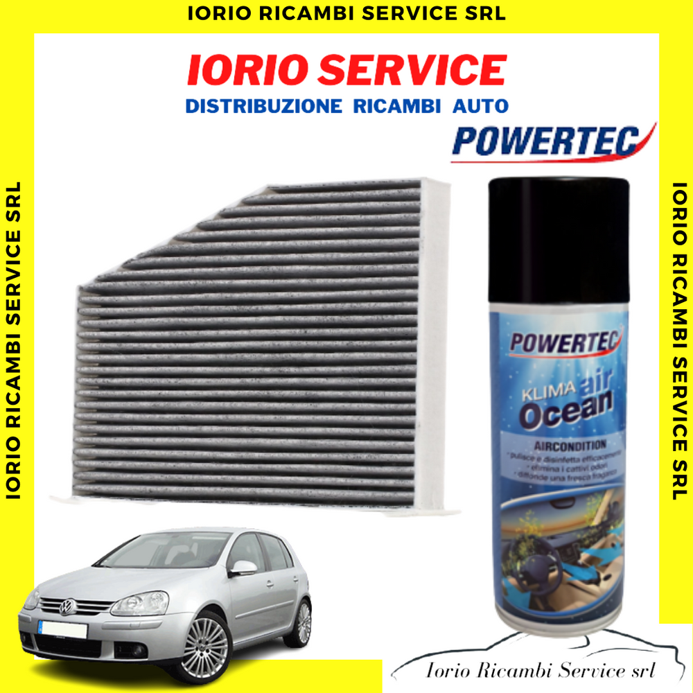 FILTRO ABITACOLO ANTIPOLLINE ARIA CONDIZIONATA VOLKSWAGEN GOLF V + IGIENIZZANTE