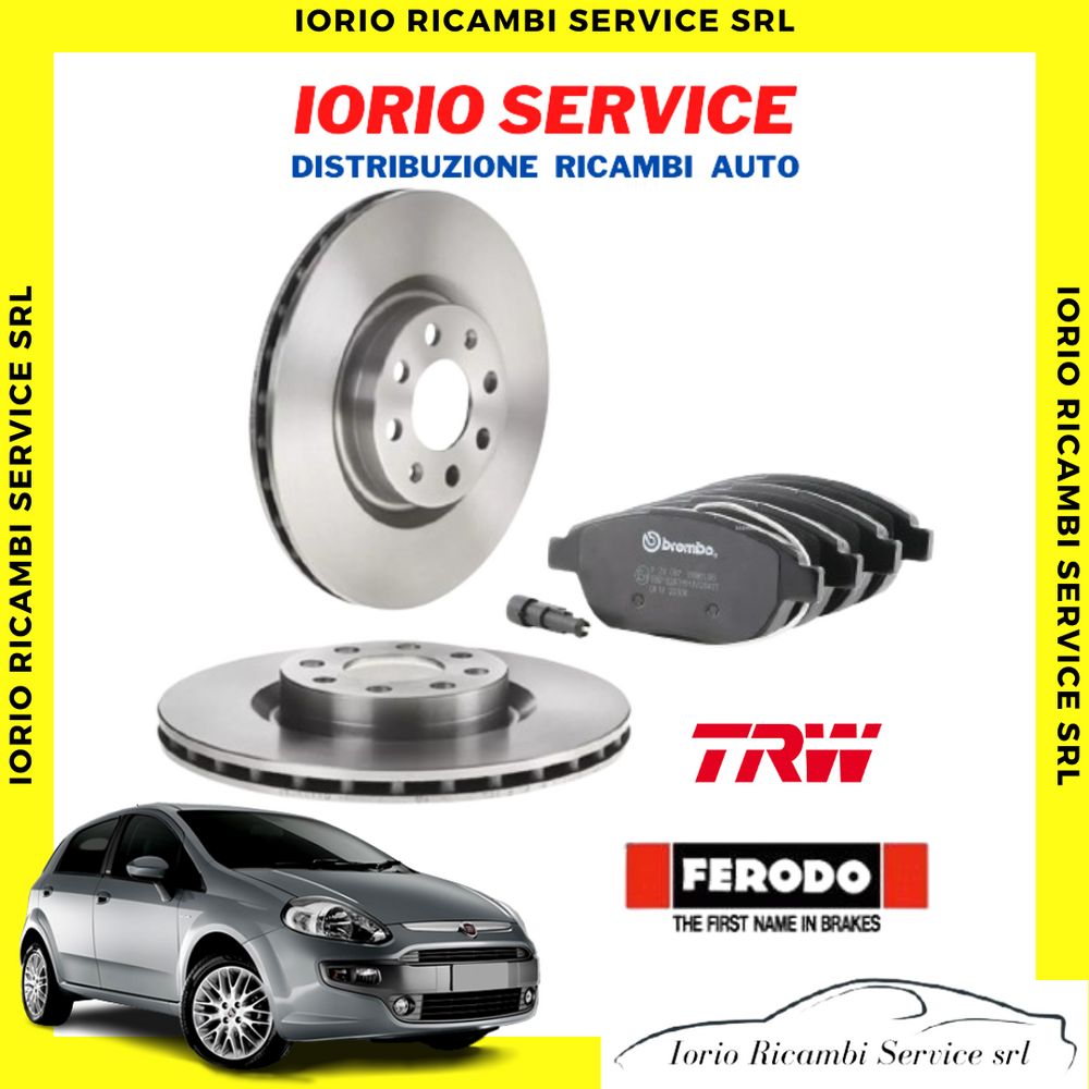 KIT DISCHI FRENO+ PASTIGLIE TRW FIAT GRANDE PUNTO EVO 1.3 1300 MULTIJET 90 95 CV