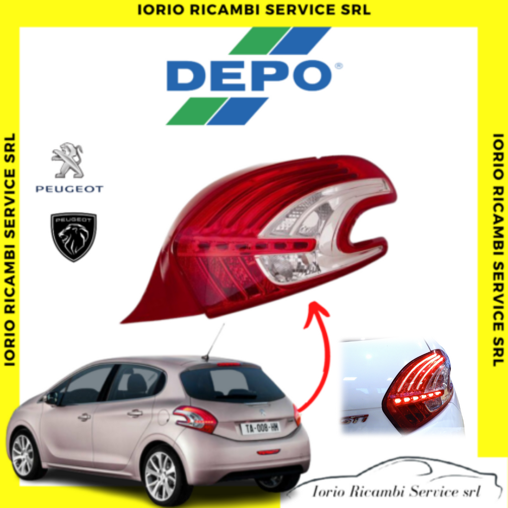 FARO FANALE POSTERIORE STOP CON LED DESTRO PEUGEOT 208 1A SERIE 2012>2014