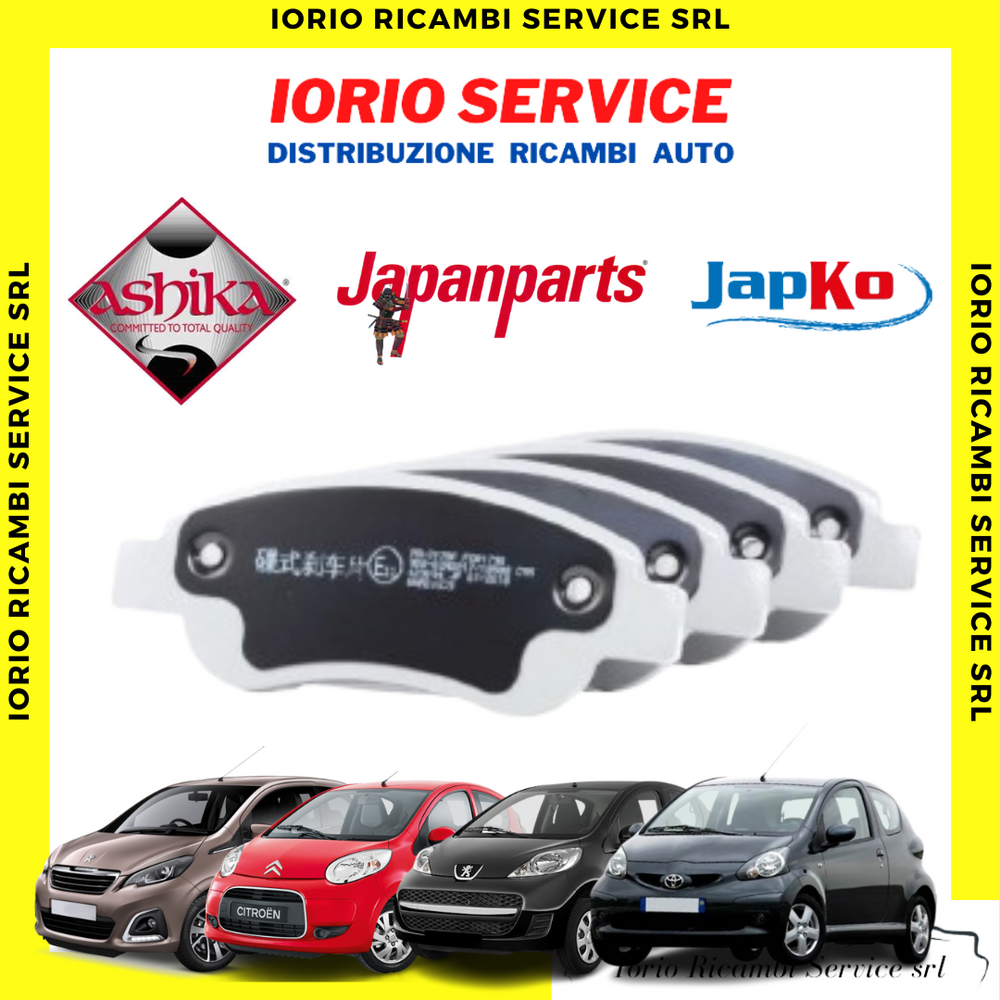 PASTIGLIE FRENI ANTERIORI CITROEN C1 PEUGEOT 107 108 TOYOTA AYGO PATTINI 1.0 1.4
