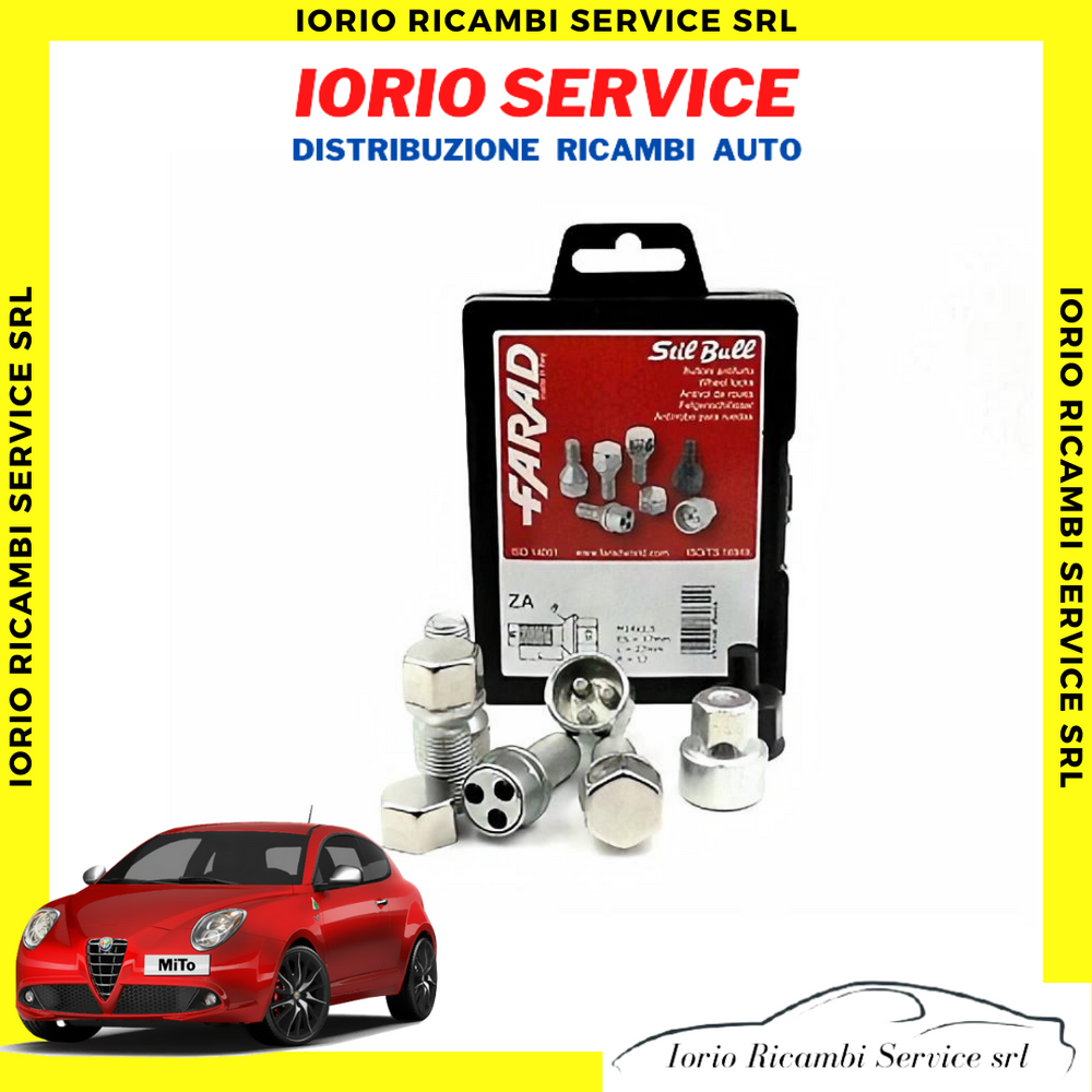 KIT 4 BULLONI ANTIFURTO AUTO per ALFA ROMEO MITO CERCHI IN LEGA FARAD