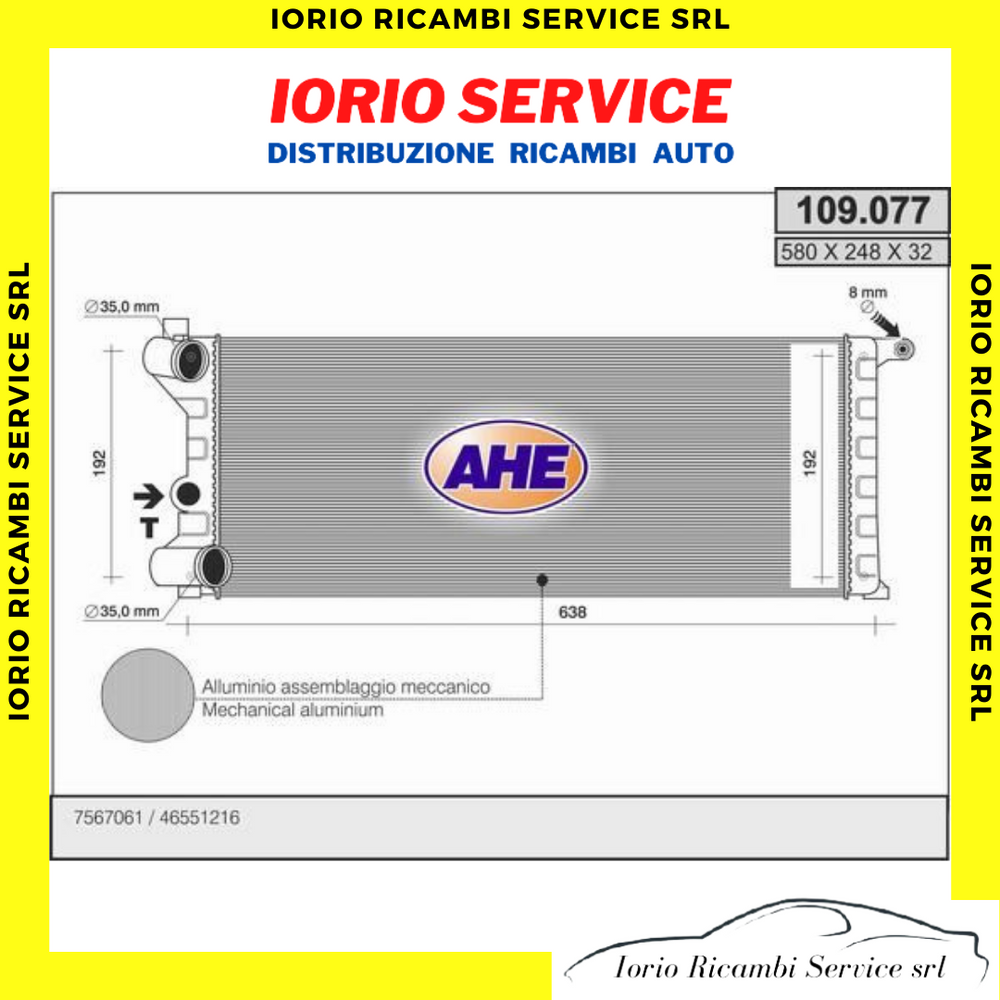 RADIATORE MOTORE RAFFREDDAMENTO FIAT PANDA 141 (PRODUZIONE DAL 1987 AL 2002)