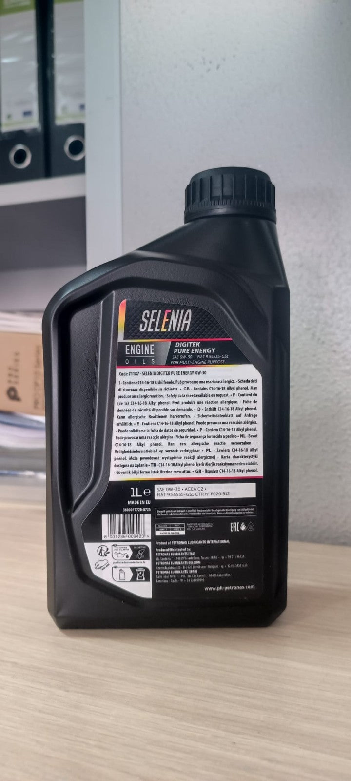 4 LITRI OLIO MOTORE SELENIA DIGITEK 0W30 C2 FIAT 9.55535-GS1 BENZINA EURO 6