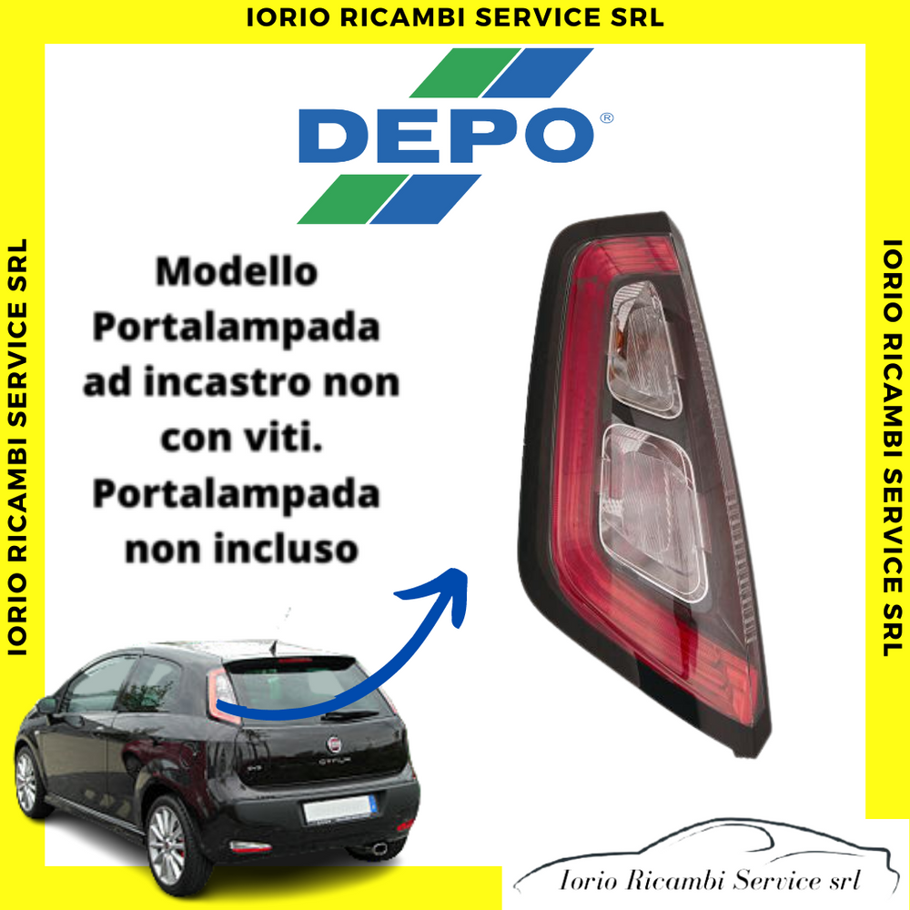 FARO SINISTRO FIAT PUNTO EVO FANALE STOP POSTERIORE GRUPPO OTTICO BORDO INT NERO