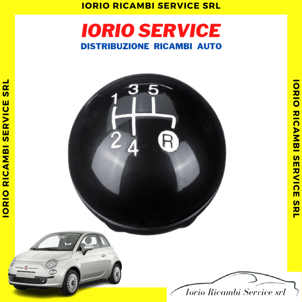 IMPUGNATURA POMELLO LEVA CAMBIO NERO CINQUE 5 MARCE FIAT 500 dal 2007