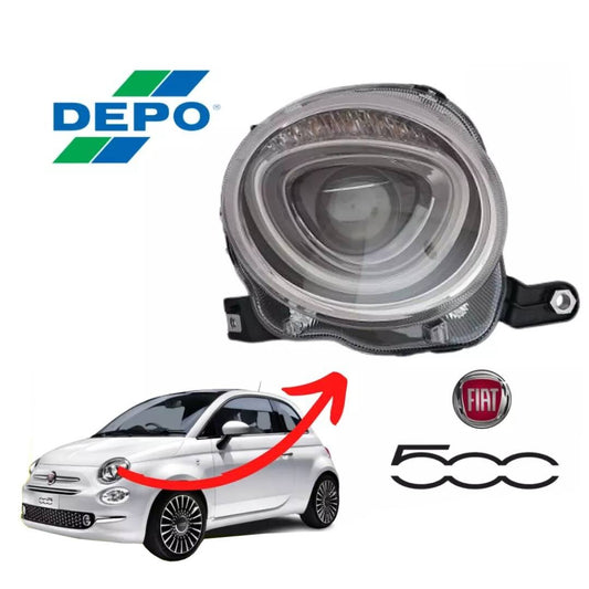 FARO FANALE PROIETTORE ANTERIORE SUPERIORE SINISTRO FIAT 500 RESTYLING DAL 2015