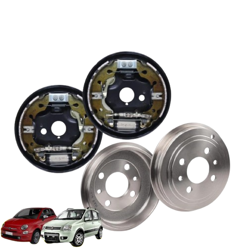 KIT GANASCE FRENI POSTERIORI COMPLETI CON TAMBURI 180 MM FIAT PANDA 169 500 +ABS