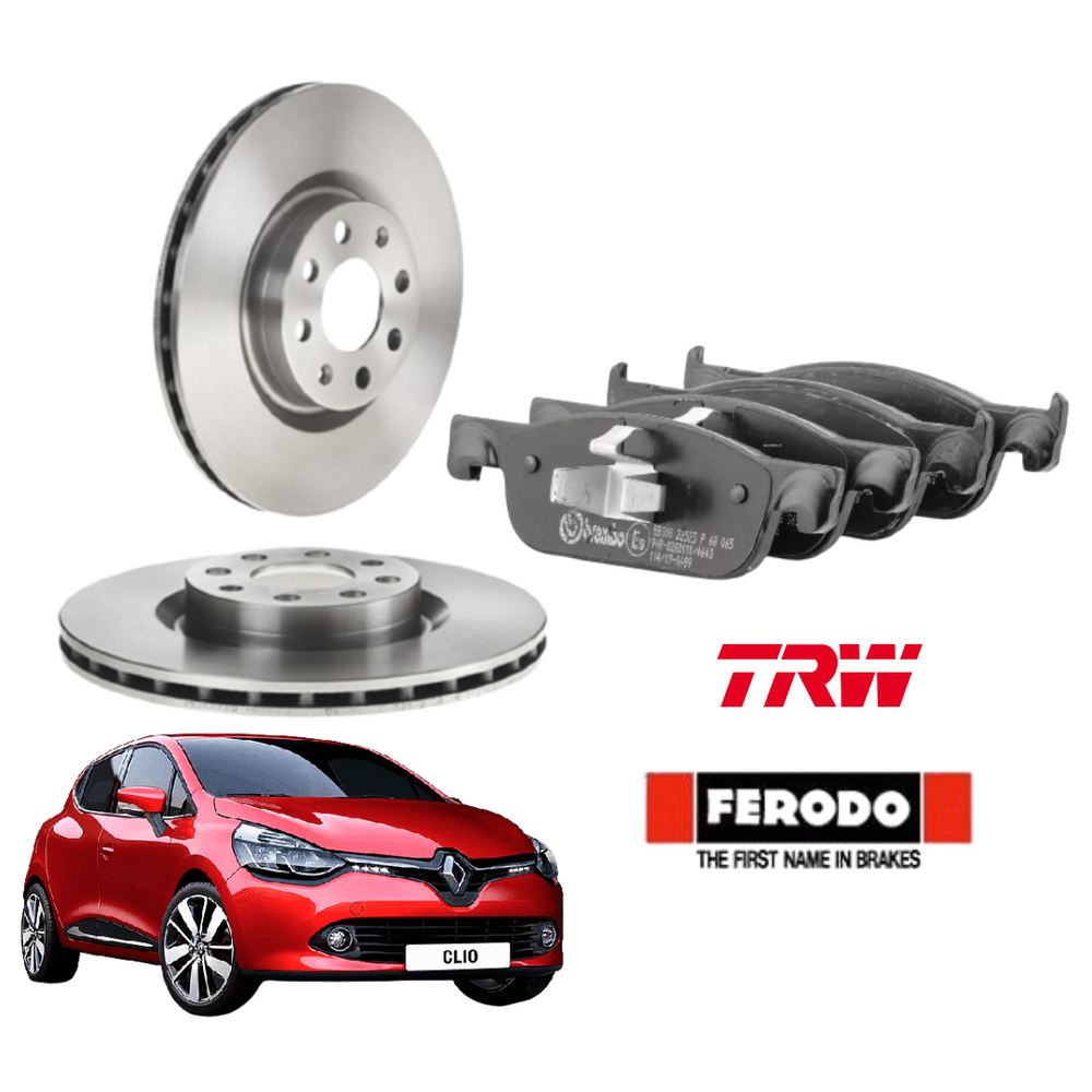 KIT DISCHI FRENO TRW + PASTIGLIE TRW/FERODO ANTERIORI RENAULT CLIO 4 IV DAL 2014