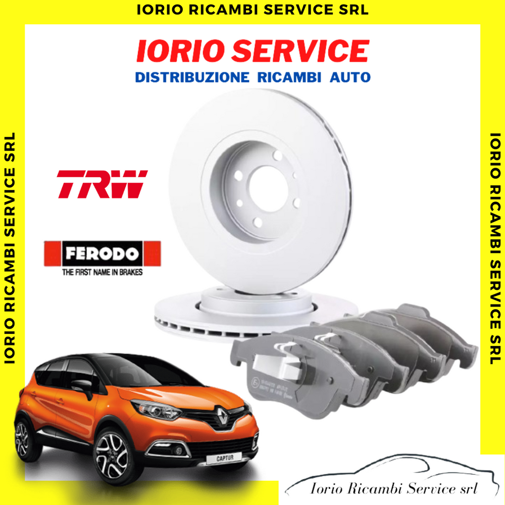 KIT DISCHI FRENO + PASTIGLIE PATTINI FRENO ANTERIORI RENAULT CAPTUR 2013 A 2019