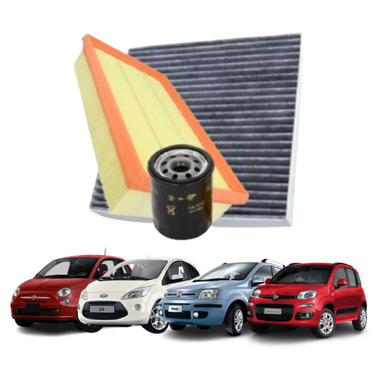 KIT TAGLIANDO FILTRO OLIO - ARIA - ABITACOLO X FIAT 500 PANDA 169 / 312 FORD KA