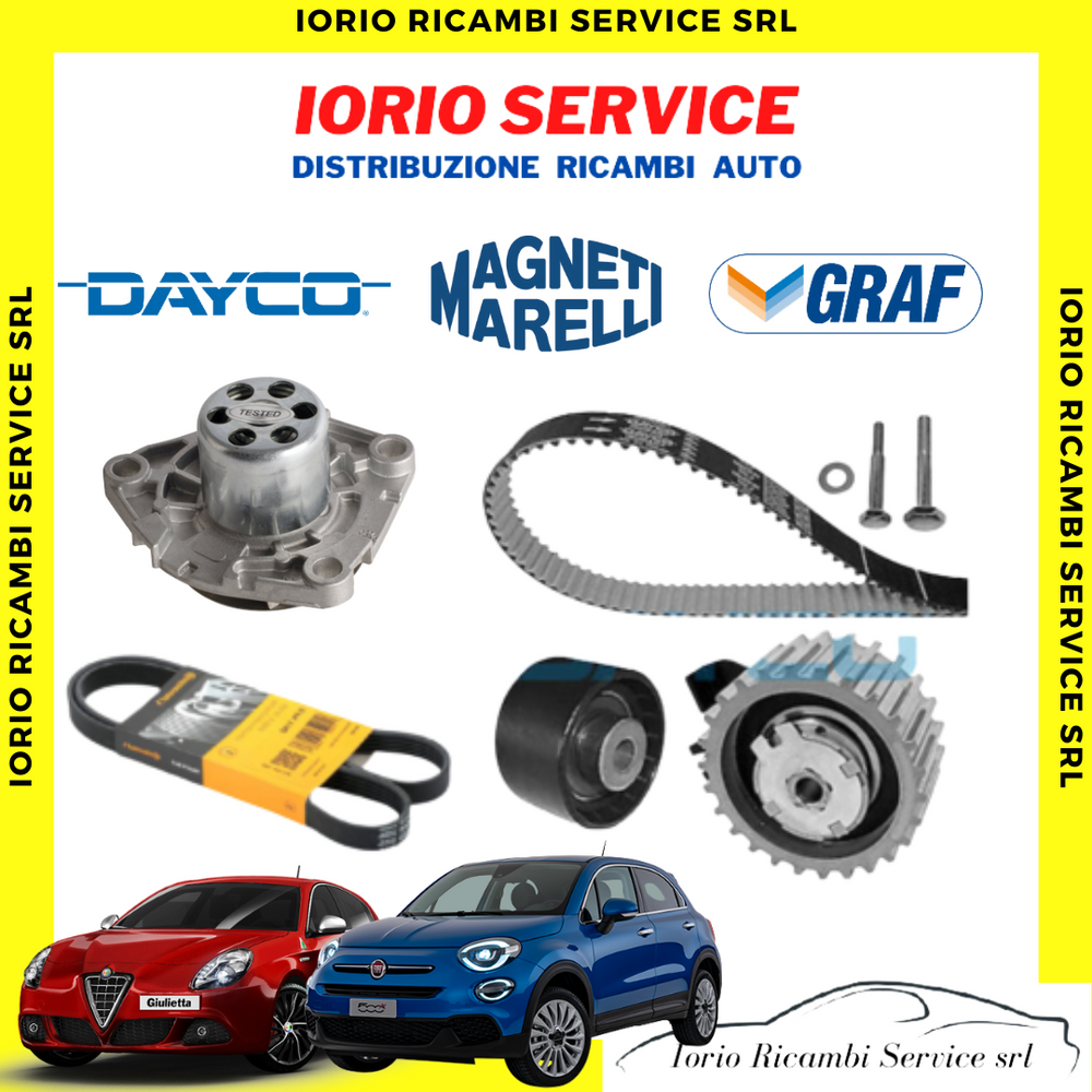 KIT DISTRIBUZIONE DAYCO+POMPA ACQUA+CINGHIA PV GIULIETTA BRAVO 500X 500L 1.6 MJT