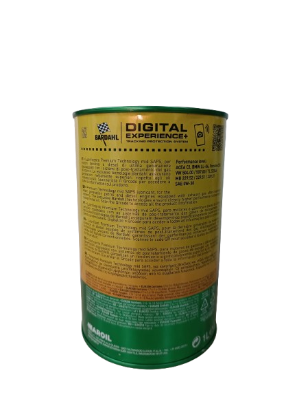 OLIO MOTORE BARDAHL TECHNOS XFS AV504 0W30 VW 504 507 BMW L LIFE 04 PORSCHE C 30
