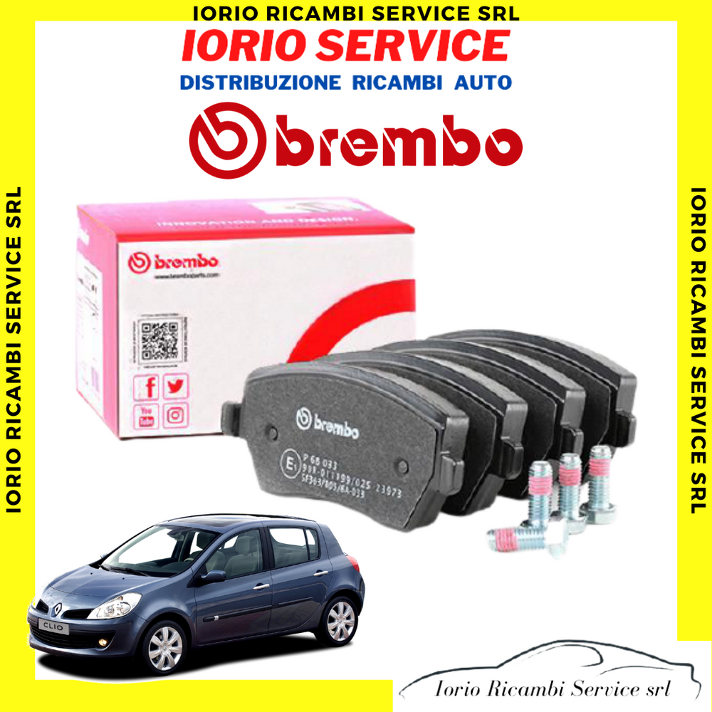PASTIGLIE FRENI ANTERIORI BREMBO RENAULT CLIO III 05>14 MODUS NISSAN MICRA K12