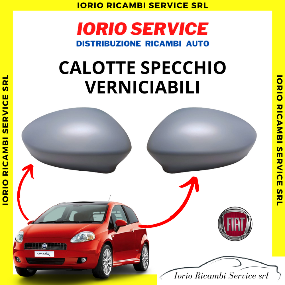 2 CALOTTE SPECCHIO RETROVISORI VERNICIABILI FIAT GRANDE PUNTO    2005 E ABARTH