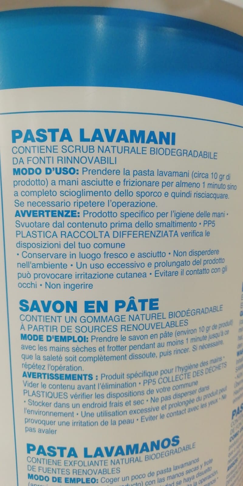 4 CONFEZIONI PASTA LAVAMANI BRILLAMANO DA 4KG SUPERSGRASSANTE ICR MADE IN ITALY