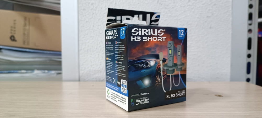 KIT 2 LAMPADE SIRIUS XL H3 SHORT auto/moto  CORTA 6300K 3600 LUMEN 12V CHIP 5530