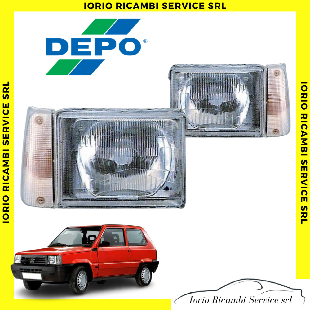 COPPIA FARI FIAT PANDA 141 1986-2003 PROIETTORI FANALI ANTERIORI Dx e Sx MANUALE