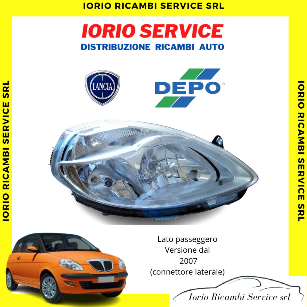 FARO ANTERIORE DESTRO DX LANCIA YPSILON 843 09/2007>09/2010 MUSA 09/2007>08/2011
