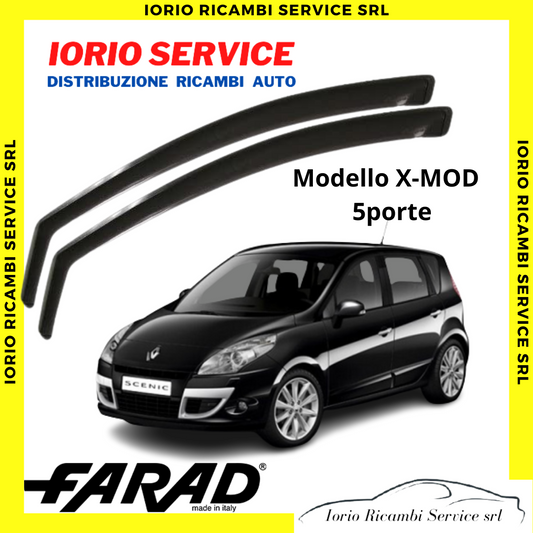 DEFLETTORI ARIA RENAULT SCENIC III X-MOD 5 PORTE FARAD fumè ANTITURBO ANTIVENTO