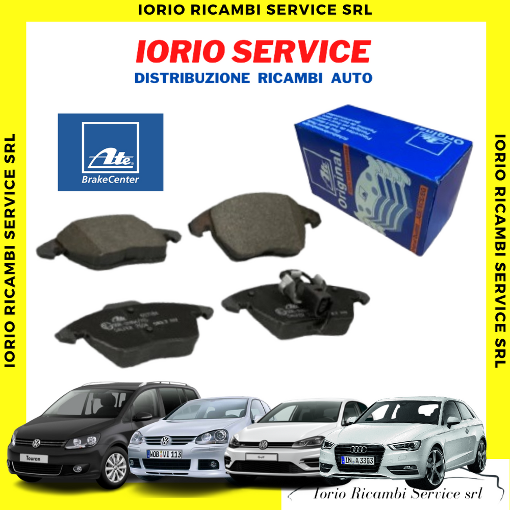 PASTIGLIE FRENI ANTERIORI ATE 607184 PER GOLF V / VI  / AUDI A3 WV-TURAN/ PASSAT