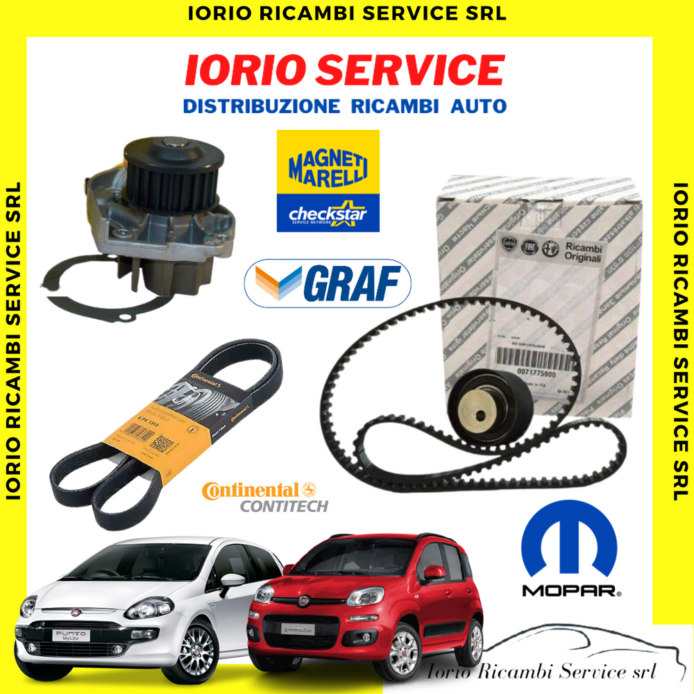 KIT DISTRIBUZIONE ORIGINALE FIAT MOPAR + POMPA ACQUA + CINGHIA PER PANDA E PUNTO