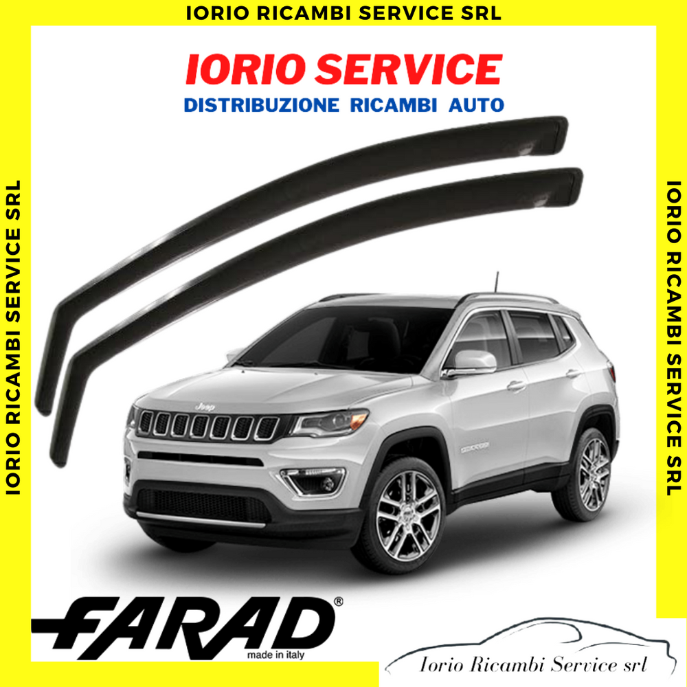 DEFLETTORI ARIA per JEEP COMPASS dal 2016 5p FARAD fumè ANTITURBO ANTIVENTO
