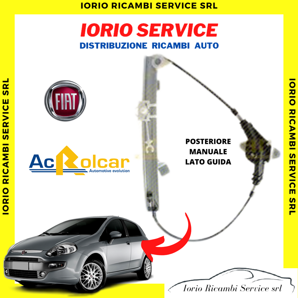 MECCANISMO ALZACRISTALLI POSTERIORE MANUALE SINISTRO FIAT GRANDE PUNTO PUNTO EVO