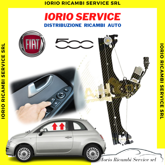 MECCANISMO ALZACRISTALLO FIAT 500 3 PORTE ELETTR. DESTRO LATO PASSEGG C.MOTORINO