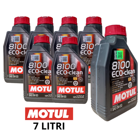 7 LITRI MOTUL 8100 ECO-CLEAN 0W30 ACEA C2 OLIO MOTORE 100% SINTETICO