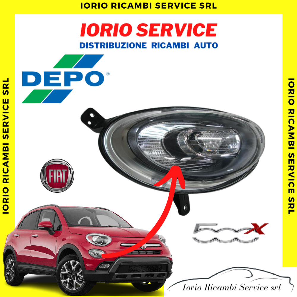 FARO FANALE INFERIORE ALOGENO DESTRO DX FIAT 500X >2015 REGOLAZIONE MANUALE